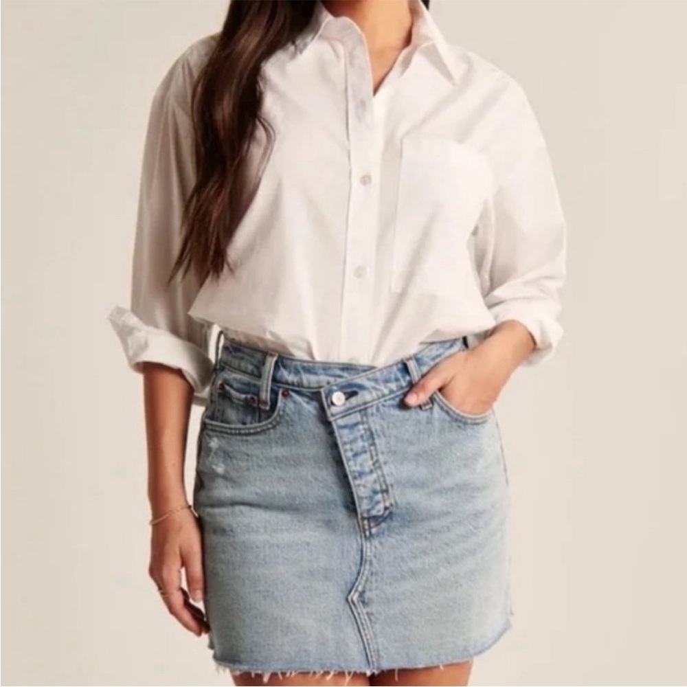 ABERCROMBIE 90s Micro Mini High Rise Jean Denim Skirt Size 24 / 00